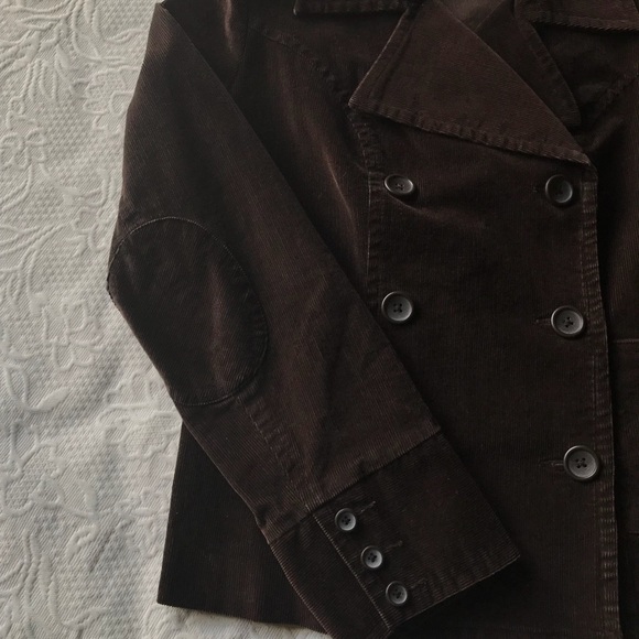 Talbots Brown Corduroy Pea Coat - Picture 3 of 6